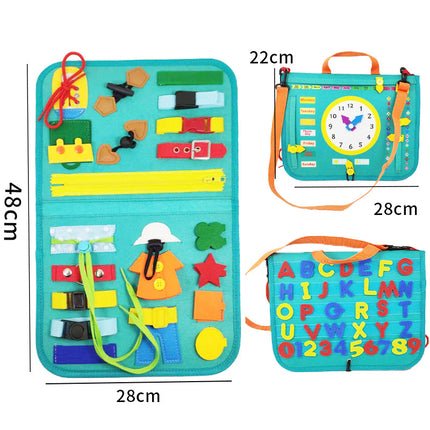 Nuevo Busy Book Tablero de actividades para niños, vestirse y abrocharse, aprendizaje del bebé, educación temprana, preescolar, juguete sensorial de aprendizaje