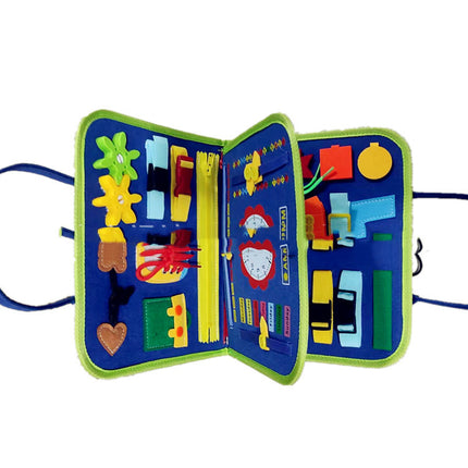 Nuevo Busy Book Tablero de actividades para niños, vestirse y abrocharse, aprendizaje del bebé, educación temprana, preescolar, juguete sensorial de aprendizaje