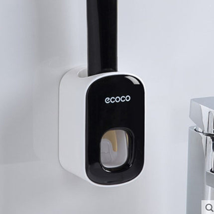 Juego de accesorios de baño con dispensador de pasta de dientes automático de montaje en pared