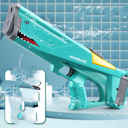 Pistola de agua eléctrica automática, juguetes de tiburón, alta presión, para exteriores, verano, playa, juguetes para niños, fiesta en la piscina, juguetes de agua