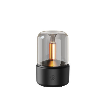 Humidificador de aire portátil con luz de vela, 120 ml, USB, vaporizador frío, 8-12 horas de duración, con luz LED nocturna.
