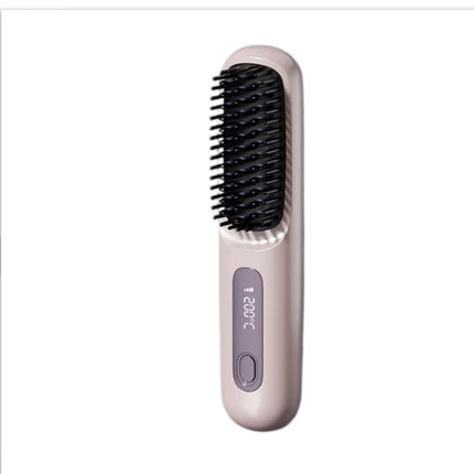 Peine de pelo liso 2 en 1 Cepillo alisador inalámbrico Calentamiento rápido Rizador portátil Carga USB