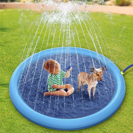 Piscina Antideslizante para Perros y Niños, Tapete de Juego de Agua para Exteriores, Fuente de Jardín para Verano