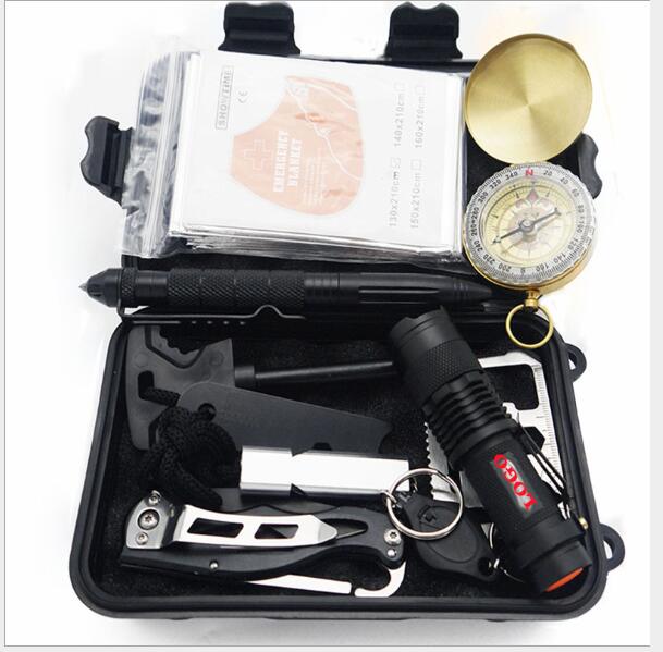 Kit de primeros auxilios multifuncional de supervivencia en la naturaleza, equipo SOS, kit de supervivencia para aventura