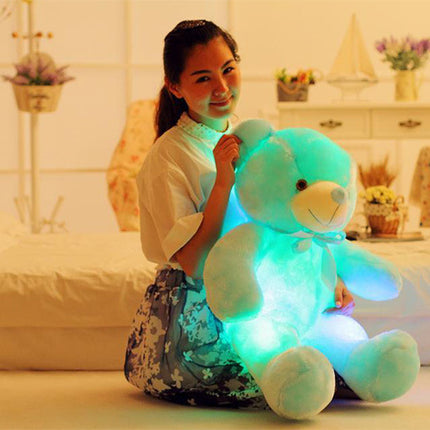 Oso de peluche LED luminoso creativo, animales de peluche, juguete de peluche colorido brillante, regalo de Navidad para niños, almohada