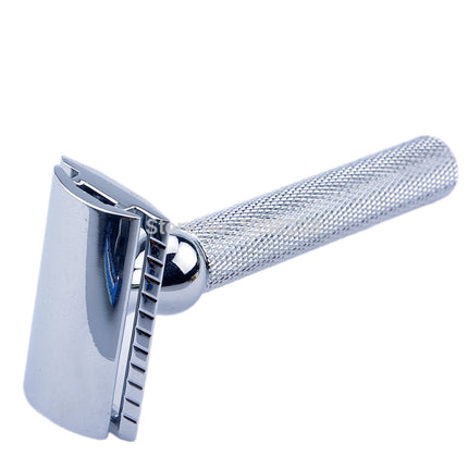 CSB Juego de Afeitado, Maquinilla de Afeitar de Seguridad de Doble Filo para Hombre, Brocha de Pelo de Tejón, Soporte Cromado, Tazón, Jabón, Kit, 10 Cuchillas Gratis
