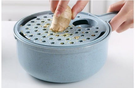 Rebanador de mandolina 8 en 1, rebanador de verduras, pelador de patatas, rallador de zanahoria y cebolla con colador, cortador de verduras, accesorios de cocina