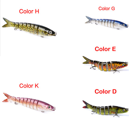 Señuelos de Pesca de Lucio Artificiales Secciones Múltiples Articuladas Cebo Duro Trolling Herramientas de Pesca de Lucio Carpa