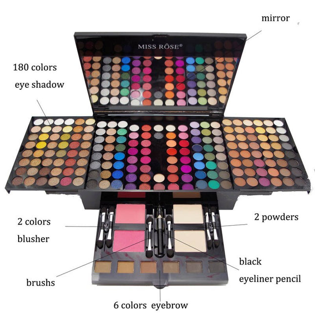 Set de 180 sombras de ojos y coloretes, caja de paleta de maquillaje personalizada con forma de piano