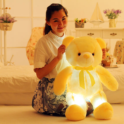Oso de peluche LED luminoso creativo, animales de peluche, juguete de peluche colorido brillante, regalo de Navidad para niños, almohada