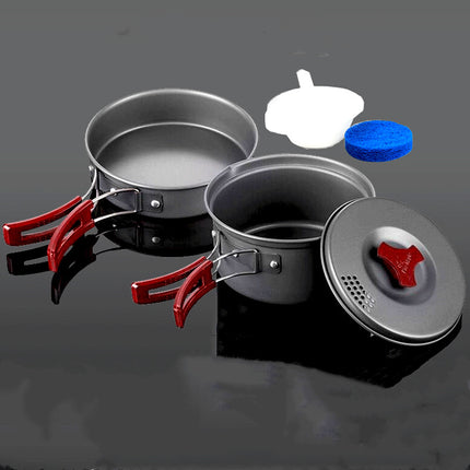 Juego de utensilios de cocina para picnic, juego de ollas para acampar, olla para acampar