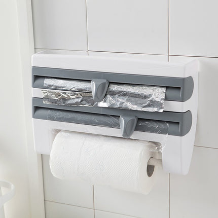 Dispensador de Papel de Cocina 4 en 1, Dispensador de Papel de Aluminio, Papel Film, Toallas de Papel, 4 EN 1 Soporte Dispensador de Papel de Cocina