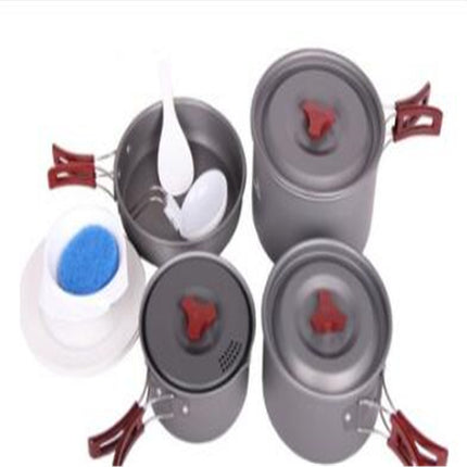 Juego de utensilios de cocina para picnic, juego de ollas para acampar, olla para acampar