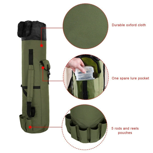 Bolsa portátil para cañas de pescar y carretes