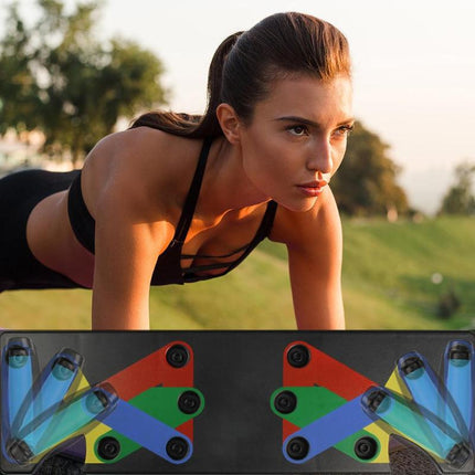 Soporte de tabla de flexiones de nueve funciones para gimnasio de interior