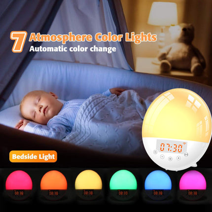 Despertador inteligente con control de voz WiFi, luz de amanecer natural