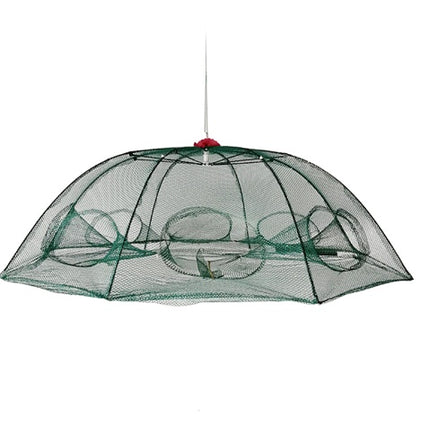 Red reforzada de 4-20 agujeros para pesca automática, jaula para camarones de nailon plegable, trampa para peces, red de lanzamiento, trampa plegable para cangrejos, red de pesca