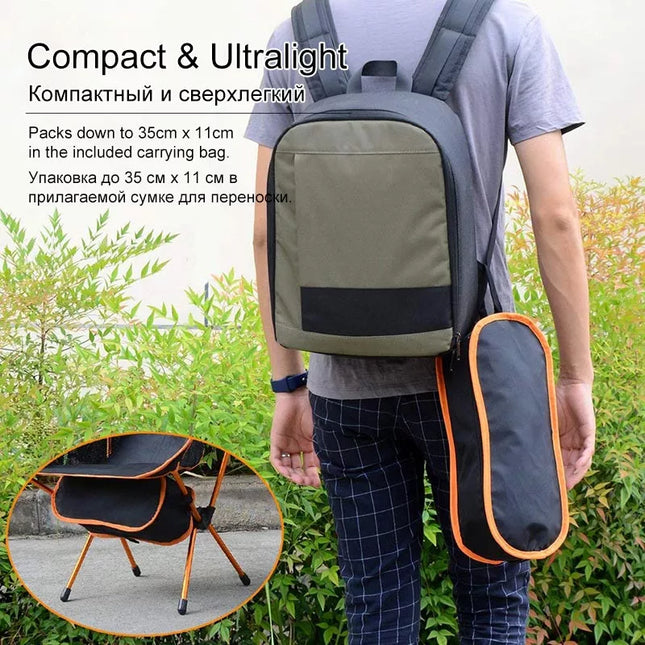 Silla plegable ultraligera de viaje, silla de camping al aire libre de carga súper pesada, silla portátil para playa, senderismo, picnic, asiento de pesca, herramientas