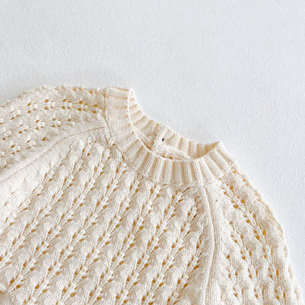Vestido Harpy de punto de manga larga con cintura hueca y faja triangular para bebé niña