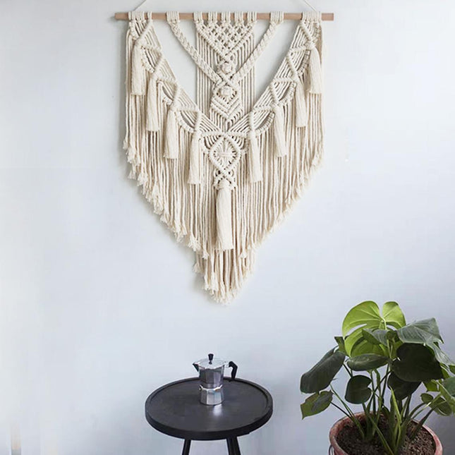Colgante de macramé tejido a mano para colgar en la pared, tapiz bohemio, artesanías bohemias, decoración de habitación, hermoso tapiz para decoración del hogar