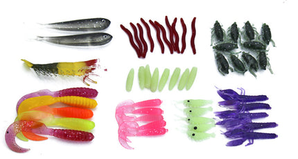 Juego de señuelos blandos de pesca con lentejuelas