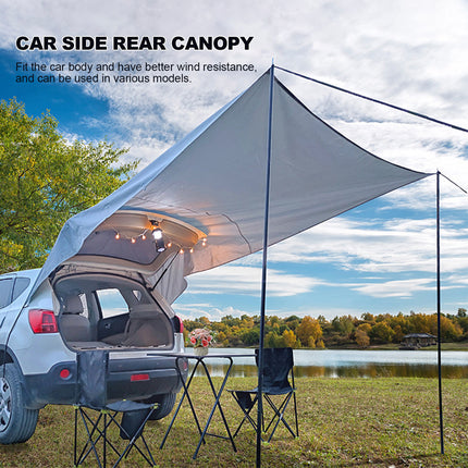 Tienda de camping con toldo trasero lateral para coche