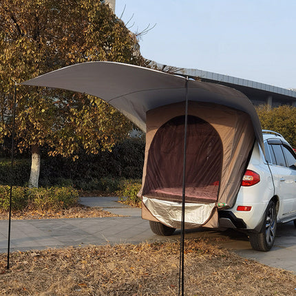 Tienda de camping con toldo trasero lateral para coche