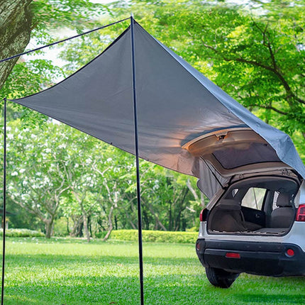 Tienda de camping con toldo trasero lateral para coche