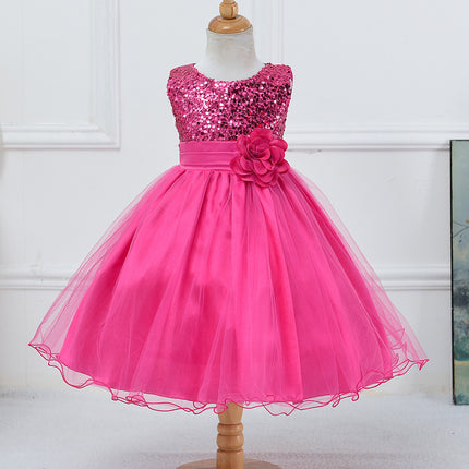 Vestido de lentejuelas para bebé, de niña de las flores, para boda, de princesa