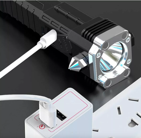 Dúo Linterna Led Recargable con Martillo