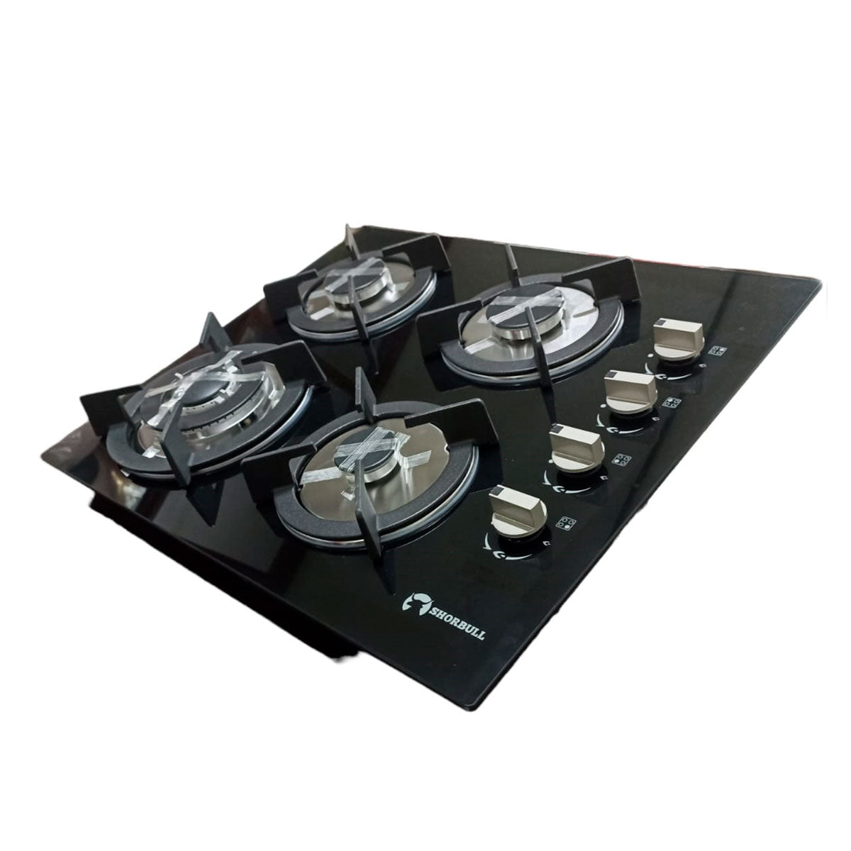 Parrilla 4 quemadores de vidrio Shorbull