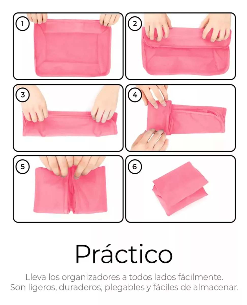 Set 8 Pz Organizador de Maletas Imper.