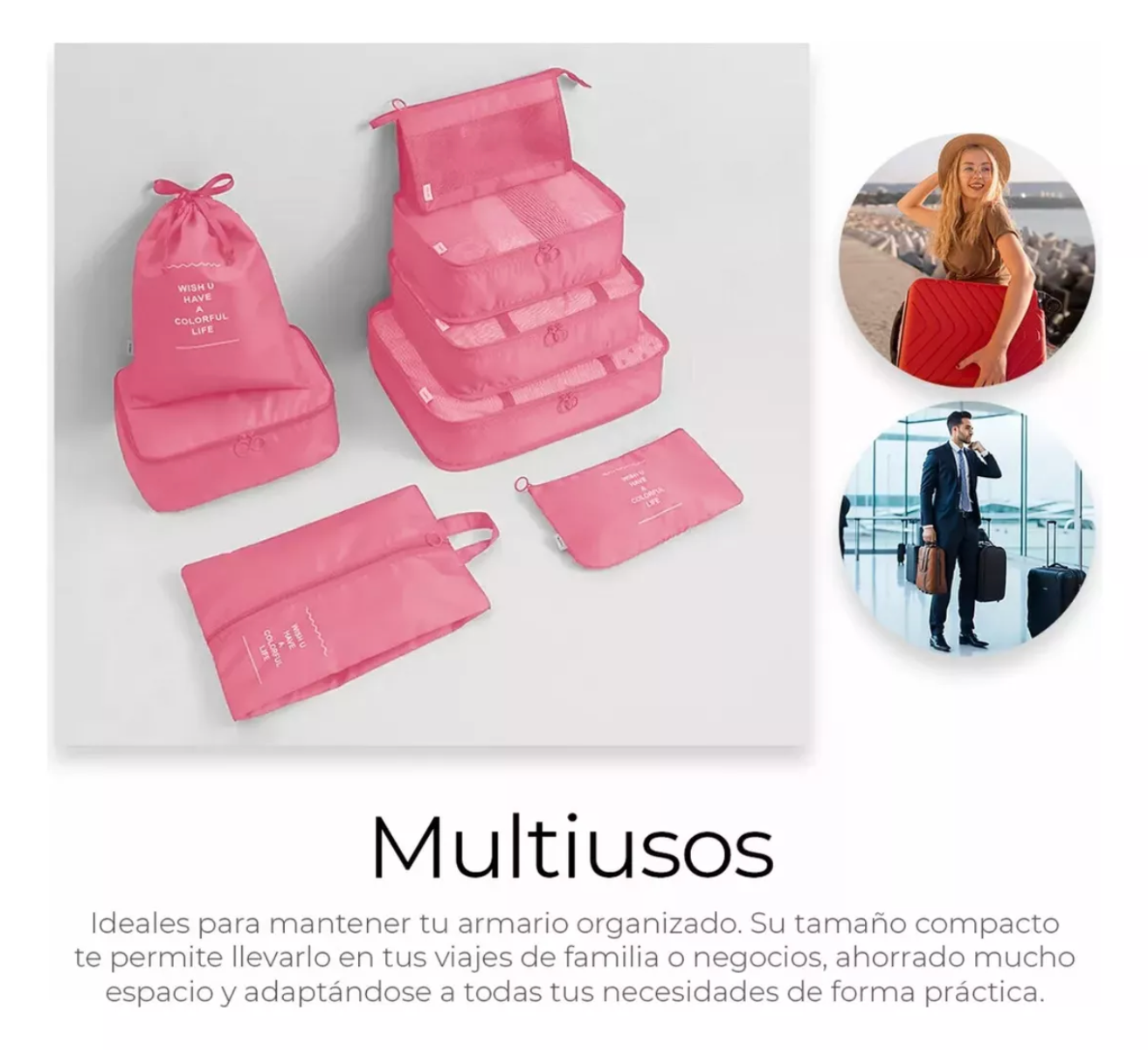 Set 8 Pz Organizador de Maletas Imper.