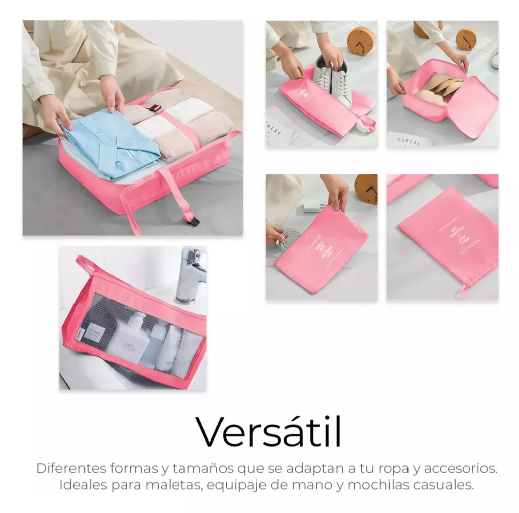 Set 8 Pz Organizador de Maletas Imper.