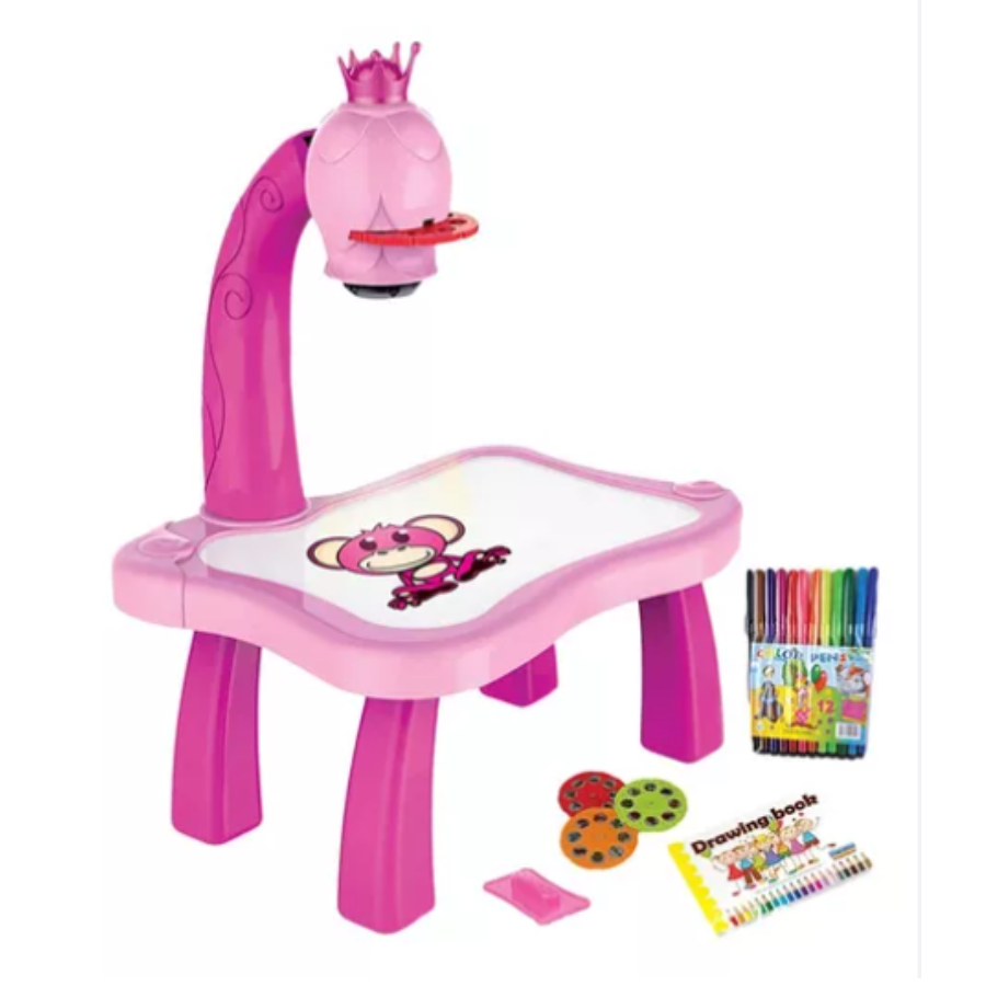 Tablero de dibujo de arte con proyector