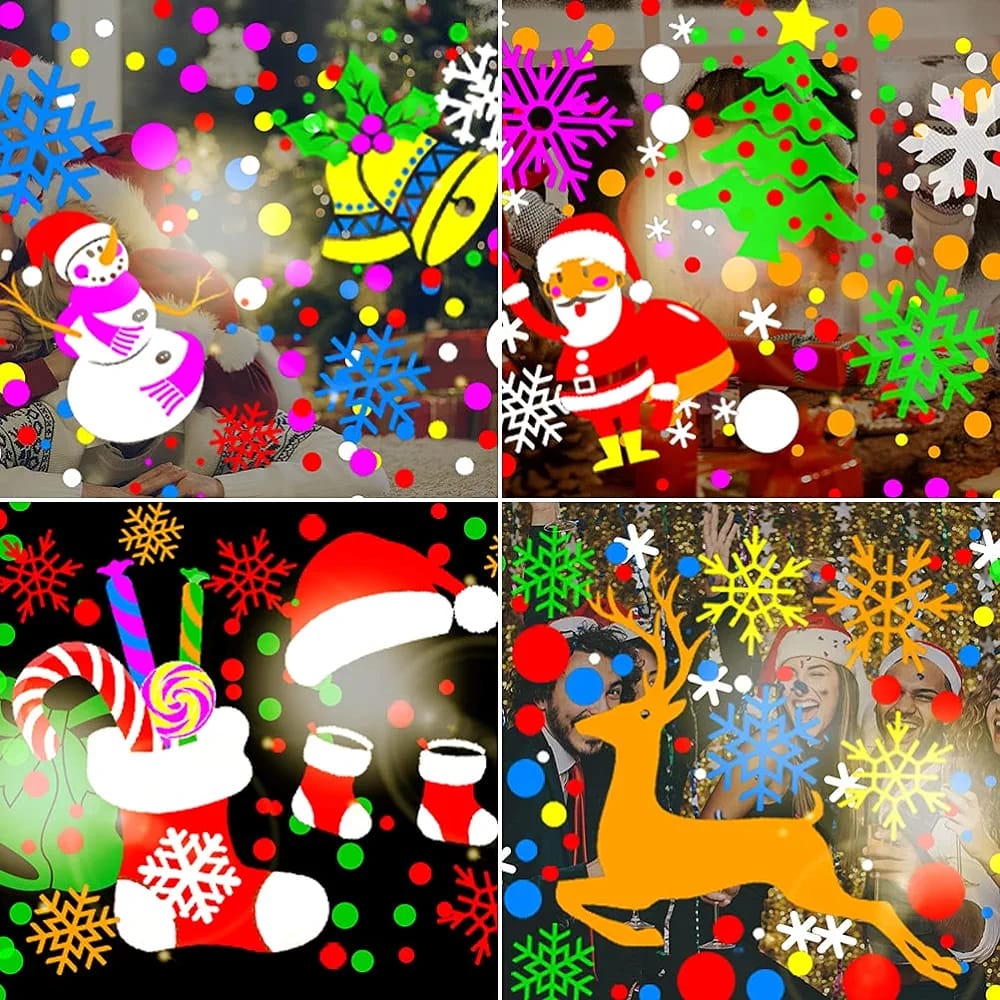 PROYECTOR DE FIGURAS NAVIDEÑAS RGB