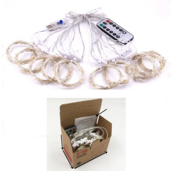 Cortina de Navidad con cadena de luz Led