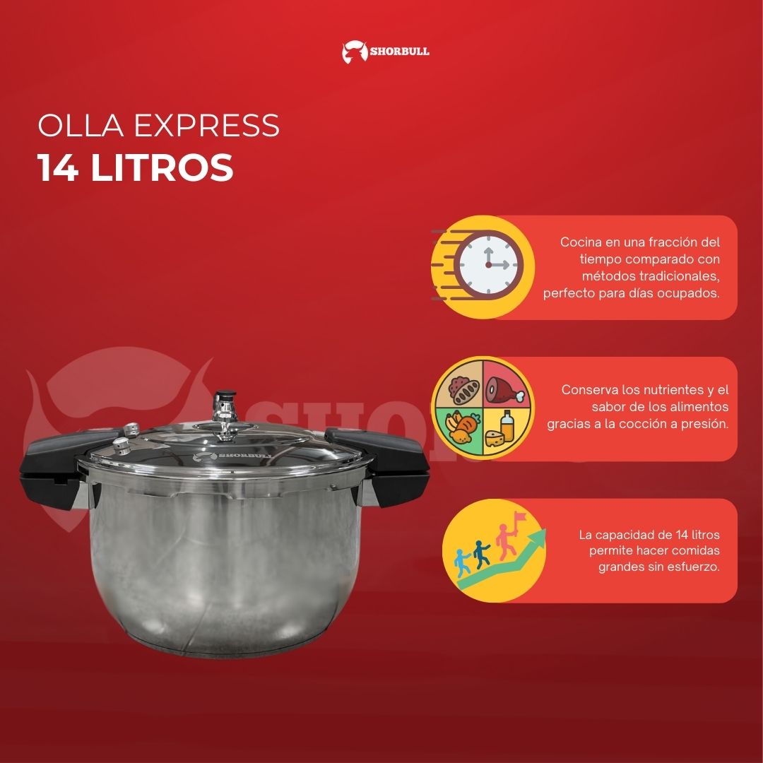 Olla Express 14 Litros Acero Inoxidable