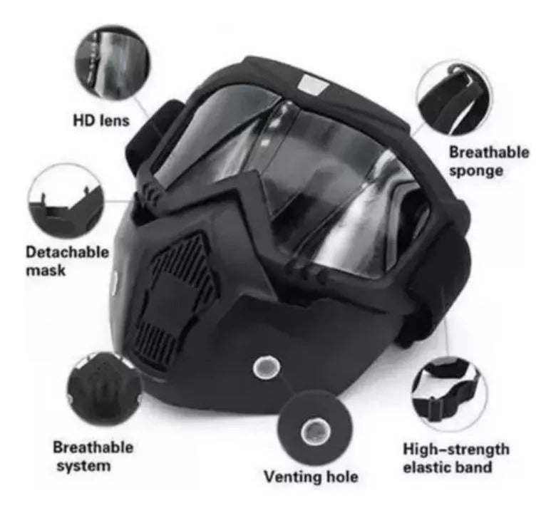 Máscara Careta Motocross Desmontable