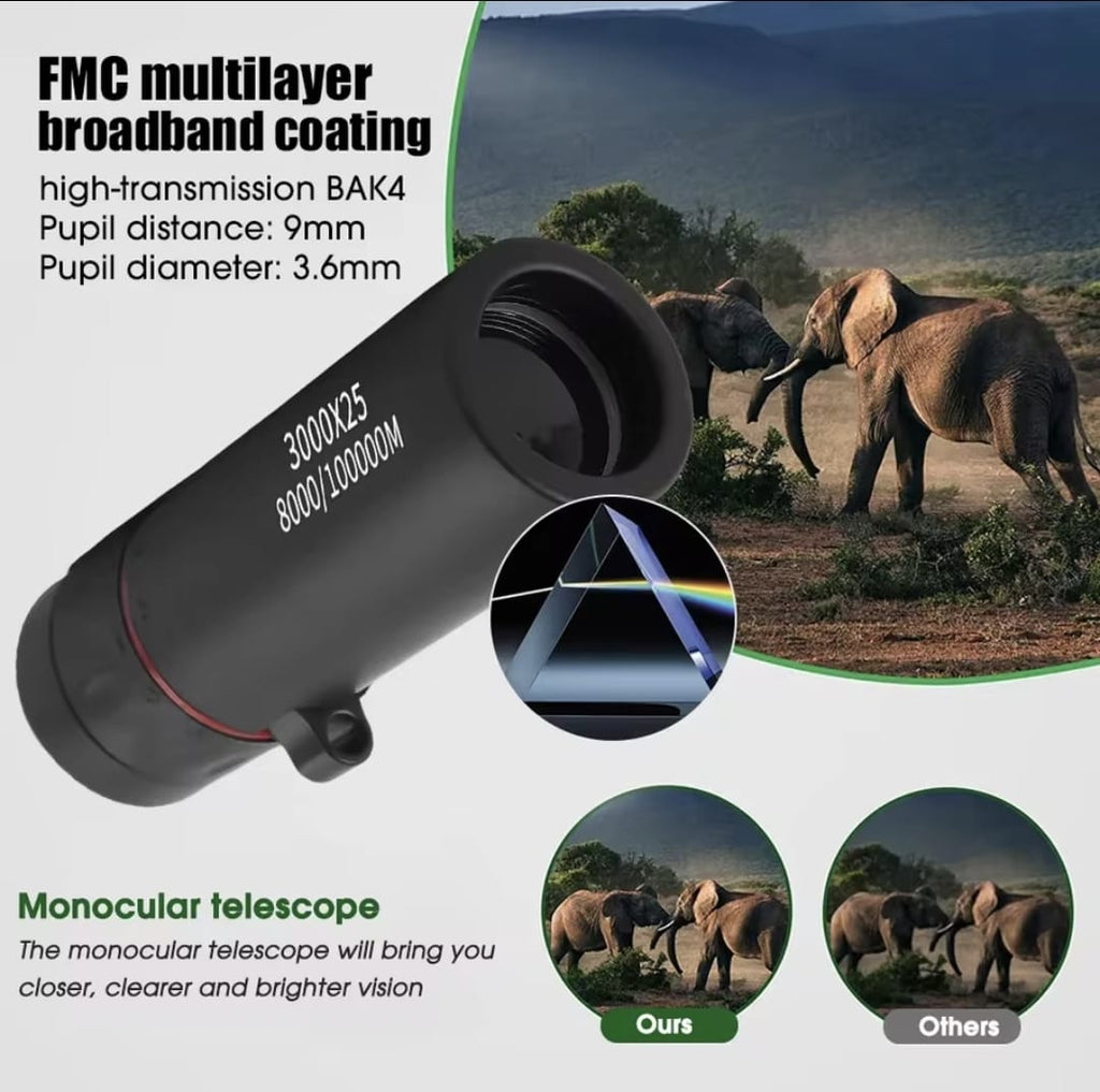 Monocular profesional HD 3000x25
