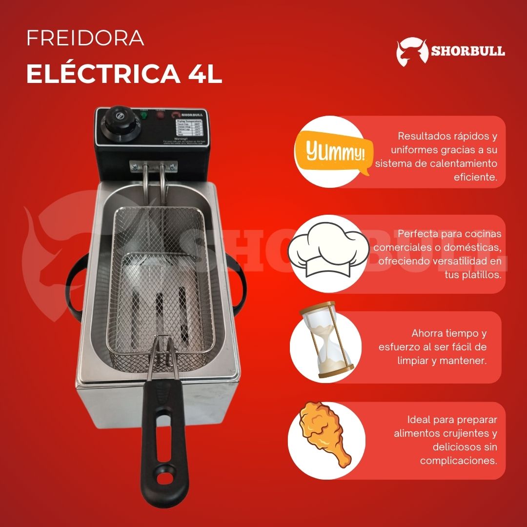 Freidora  de aceite, 4L- Shorbull