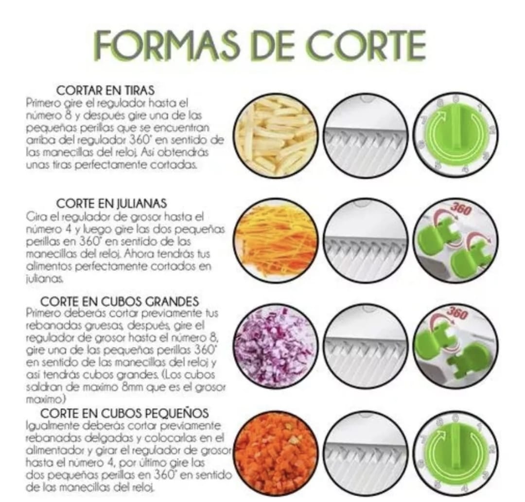 Rebanador Cortador Rayador De Verduras