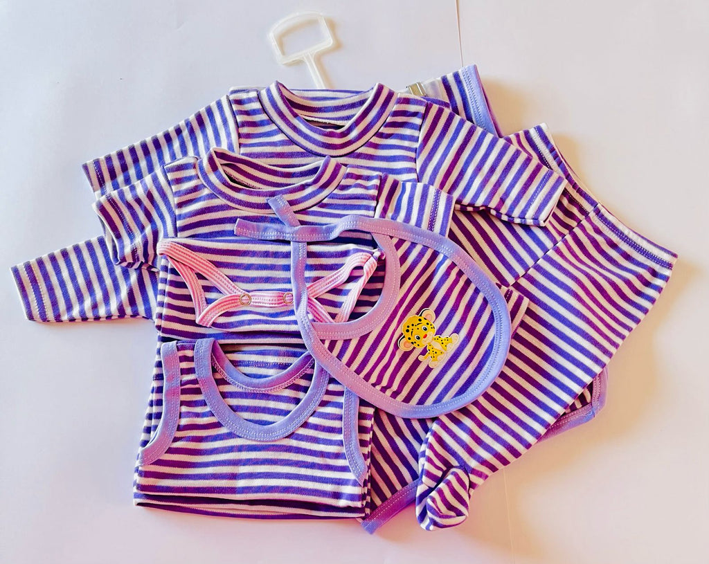 KIT ROPA 7 PZS BEBE T: 0 A 10 MESES ROSA