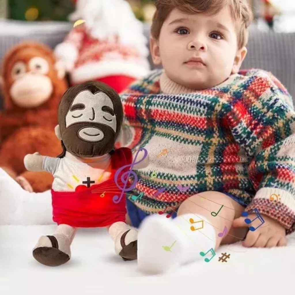 Peluche Jesús Respira Música Rojo o Azul