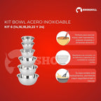 Kit de Bowls de acero inoxidable Shorbul