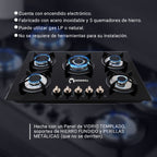 Parrilla 5 Quemadores Vidrio Shorbull