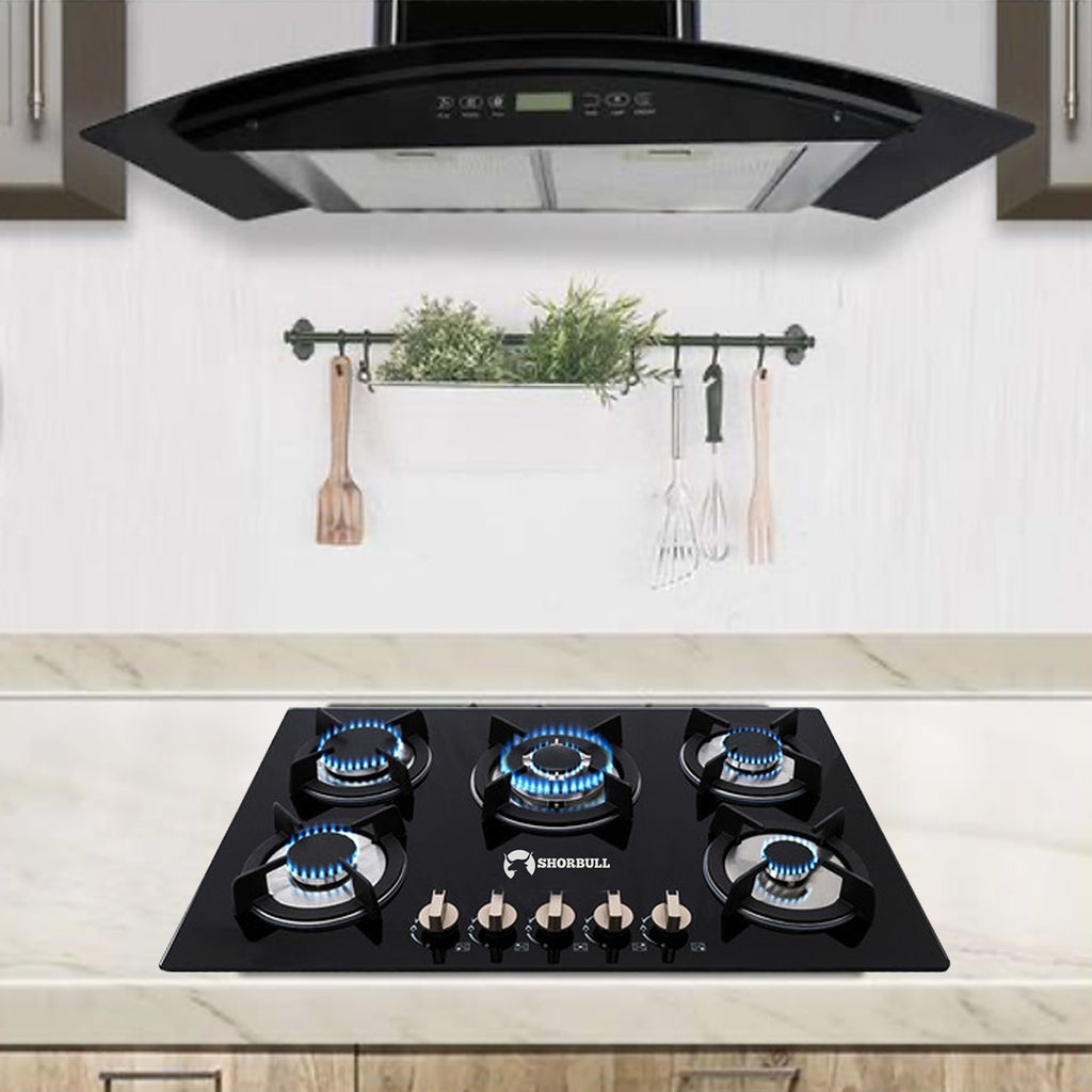 Parrilla 5 Quemadores Vidrio Shorbull