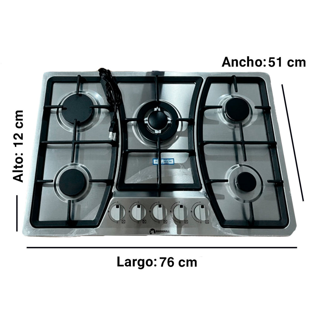 Parrilla 5 Quemadores Acero Shorbull