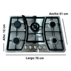 Parrilla 5 Quemadores Acero Shorbull