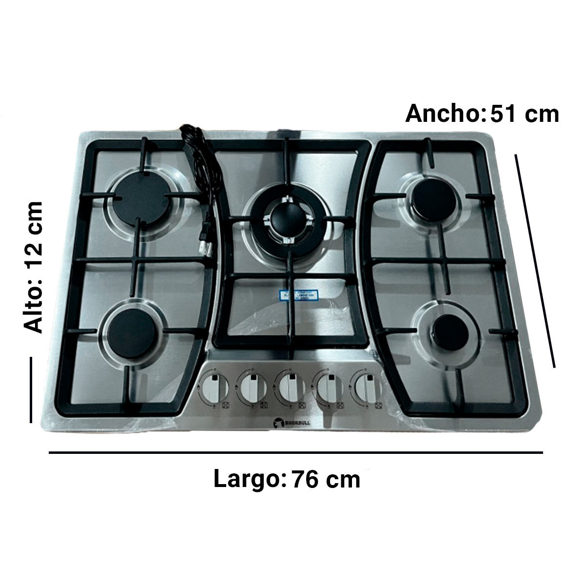 Parrilla 5 Quemadores Acero Shorbull